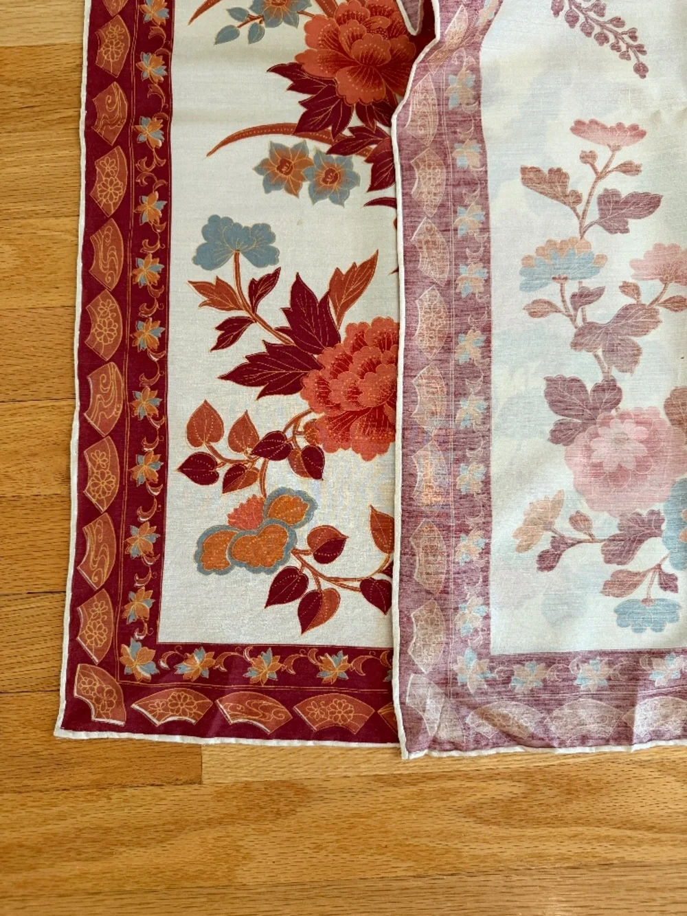 Vintage Made in Japan 100% Silk Scarf Bird Rust Orange Colors 30